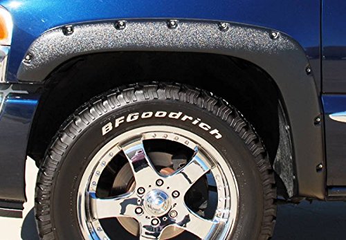 Textured Black Horse FENDER FLARES Black Compatible with 2014-2015 GMC Sierra 1500-FF-GMSIET