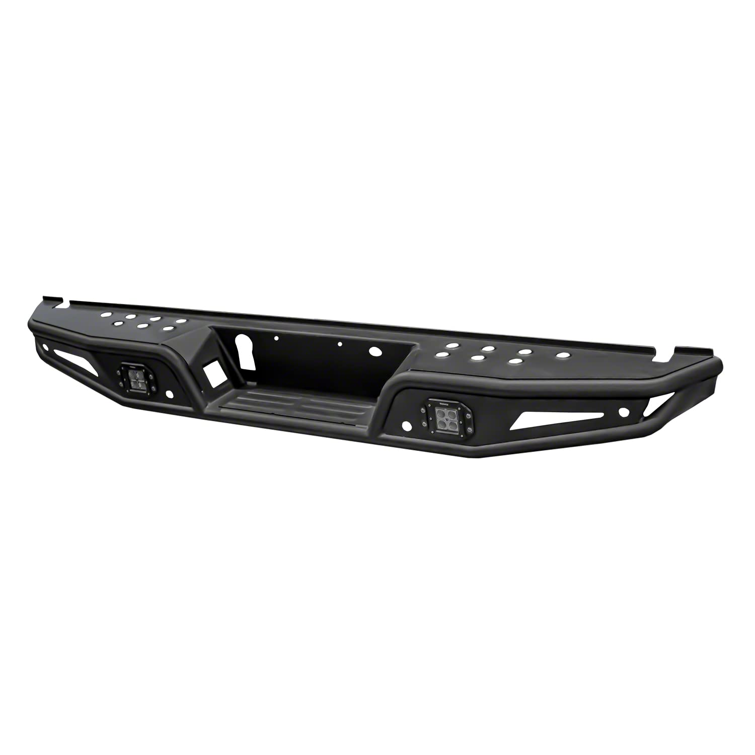 TrailFX Rear Pre Runner Bumper Fits 2017-2020 Ford F-150 Matte Black Titanium Powder Coated Steel, One-Piece Direct Fit, OE Sensor and Hitch Compatible, Bolt-On Rear Bumper TrailFX RPRB004TI