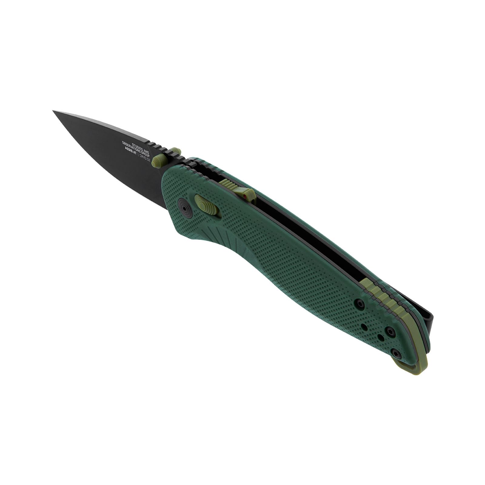 SOG Aegis Folding AT Ambidextrous Outdoor Pocket Easy to Carry Knives | CRYO D2 Stainless Steel Blade | AT-XR Lock, Forest/Moss