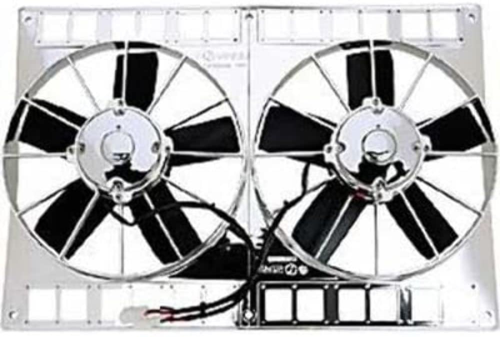 Be Cool 11" Chrome Plated High-Torque Dual Electric Puller Fan 75037