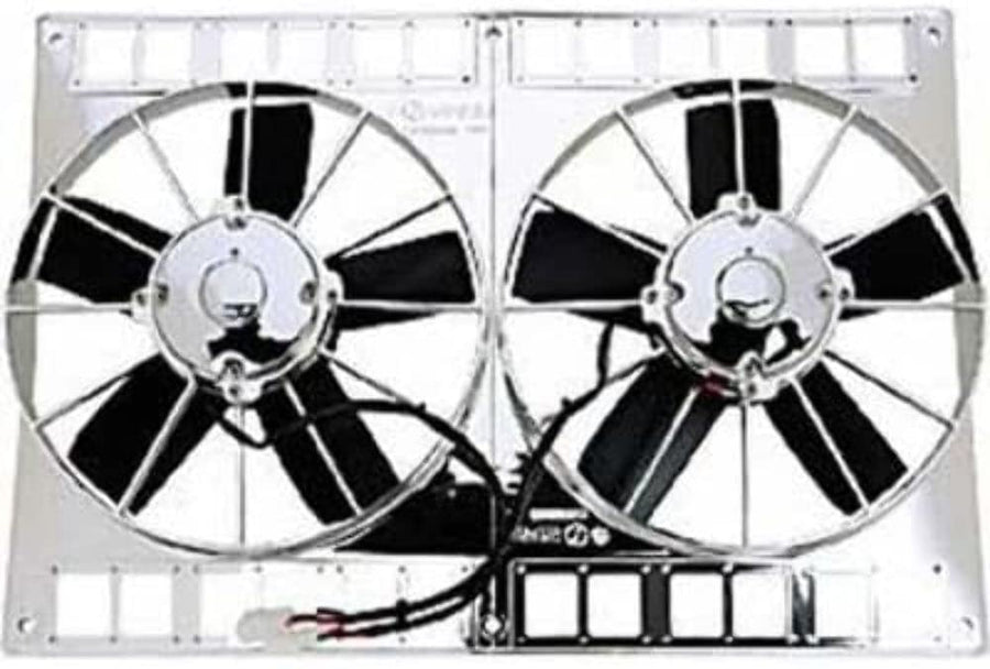 Be Cool 11" Chrome Plated High-Torque Dual Electric Puller Fan 75037