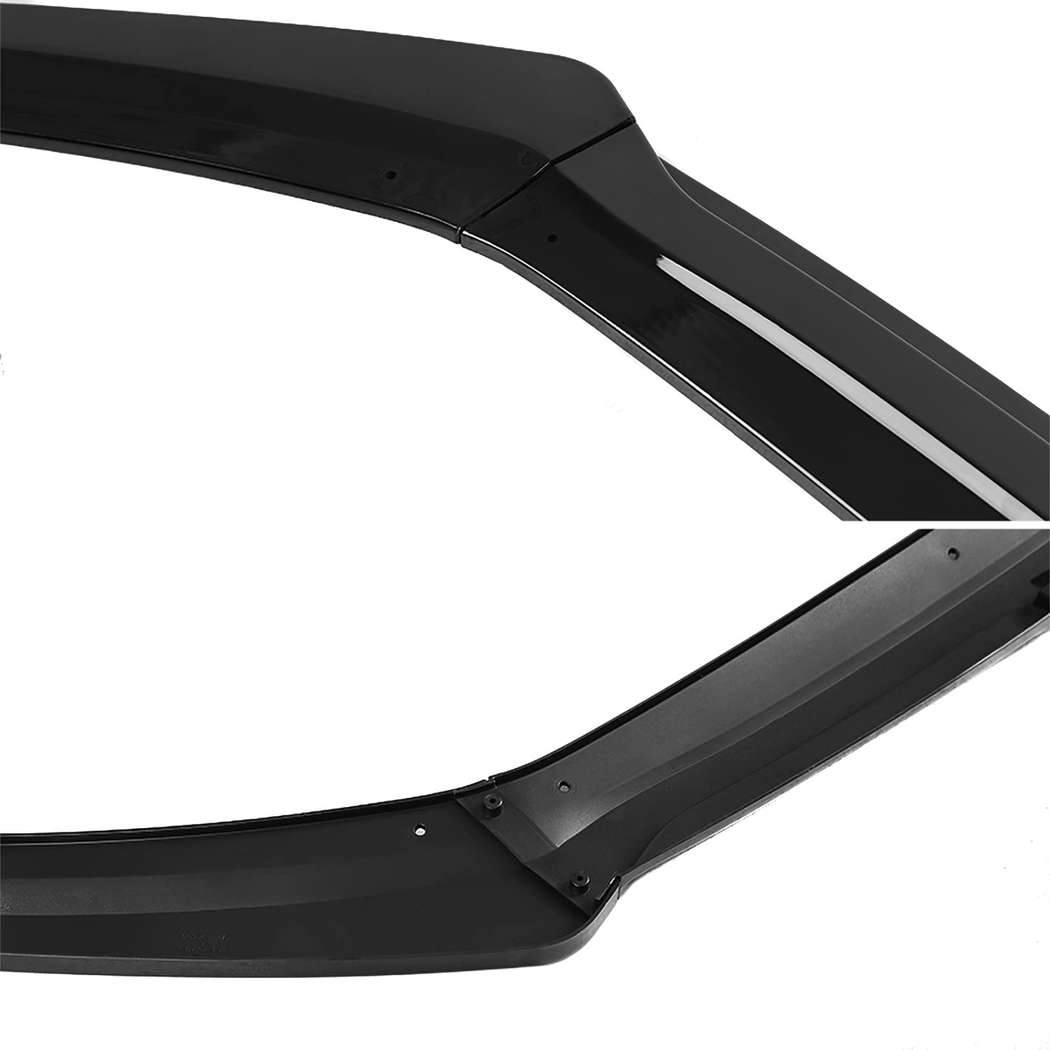 Front Bumper Lip Spoiler Splitter Body Kit Spec-D Tuning Glossy Black 3PC Compatible with 2015-2018 Ford Focus