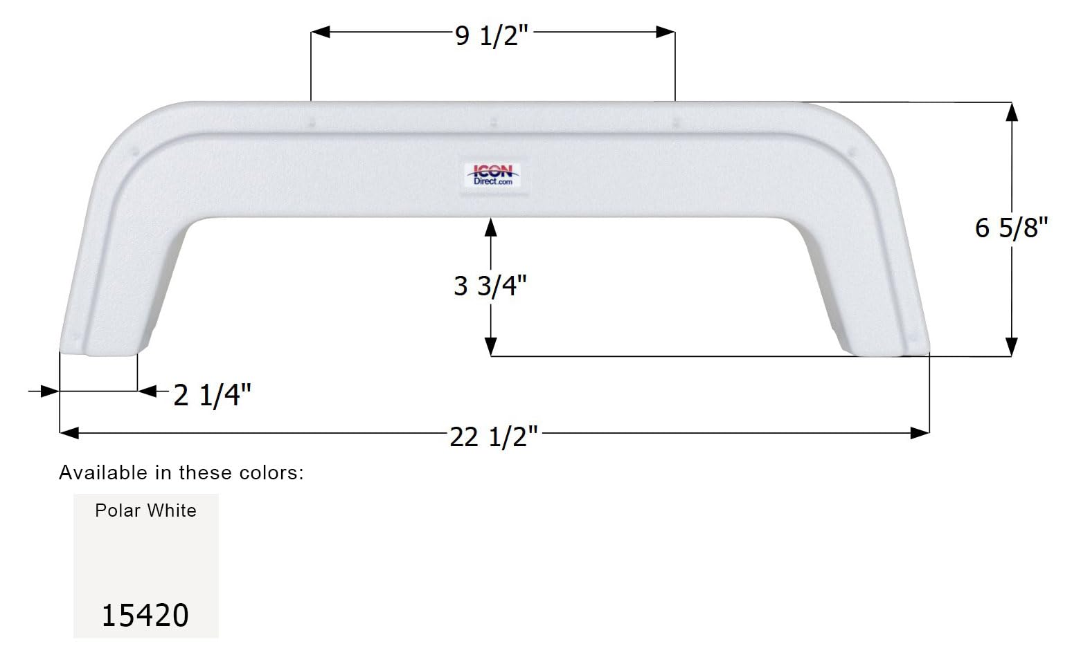 Single Axle Fender Skirt ICON 15420 for Chalet - Polar White