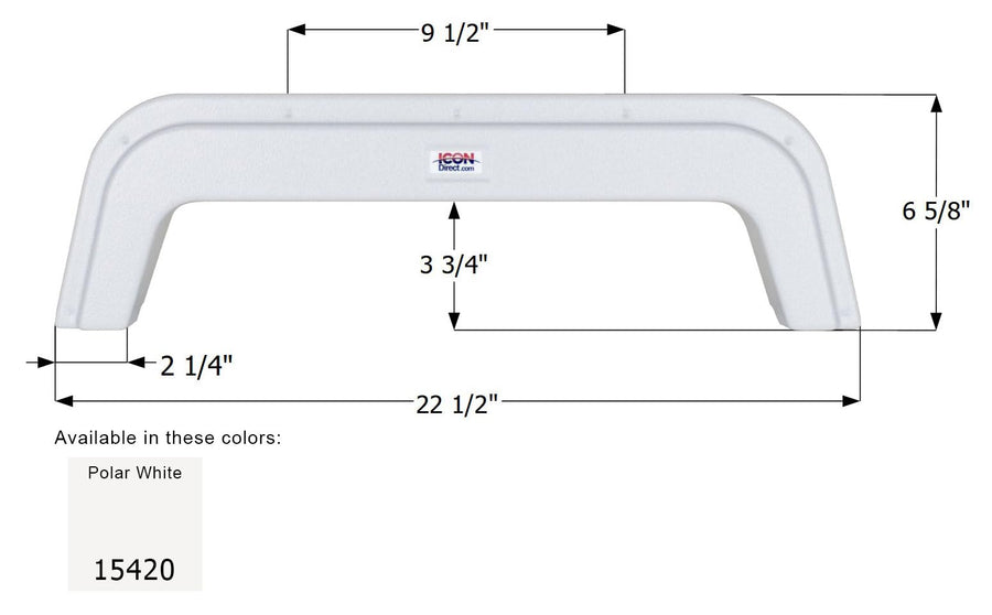 Single Axle Fender Skirt ICON 15420 for Chalet - Polar White