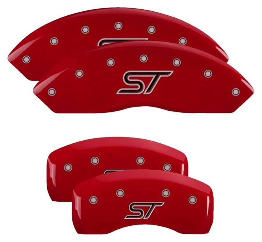 MGP 10252SSTORD Caliper Covers Red Powder Coat Finish, Silver Characters, Set of 4