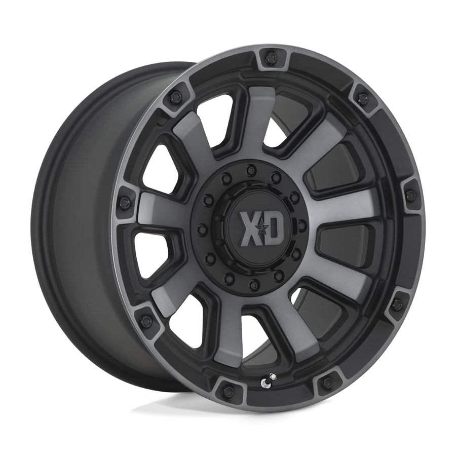 XD Wheels Gauntlet Xd852 Satin Black with Gray Tint Wheel with Alloy Steel (20 x 9. inches /6 x 106 mm, 0 mm Offset)