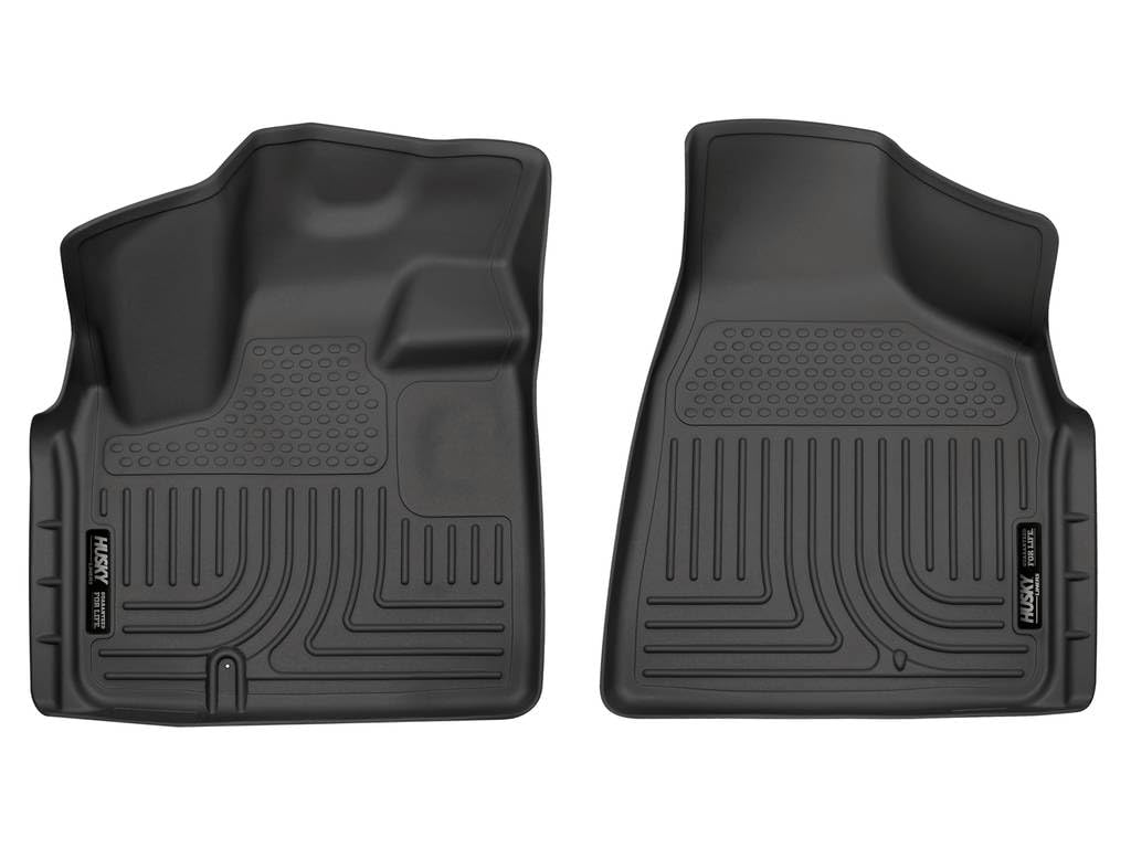 Husky Liners Floor Mats Weatherbeater | Fits 2008-2016 Chrysler Town & Country w/Stow & Swivel-N-Go, 2008-2020 Dodge Grand Caravan w/Stow & Swivel-N-Go | Front Row, 2-pc Black - 18091