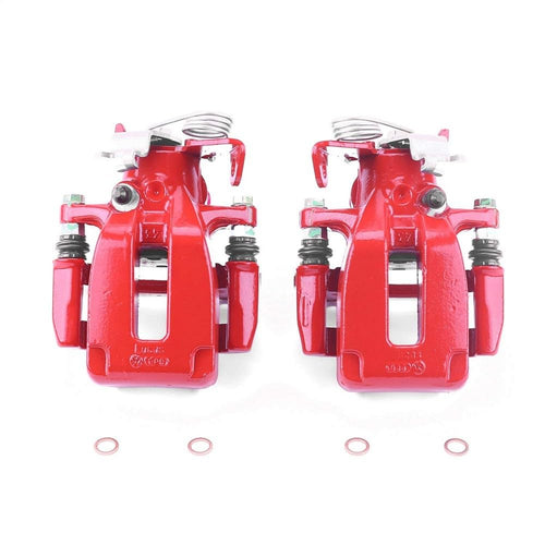 Power Stop Pair of High-Temp Red Powder Coated Rear Calipers For Audi A6 Quattro 2000-2004, Audi S6 2002-2003, Volkswagen Passat 2002-2005 [Model Specific]