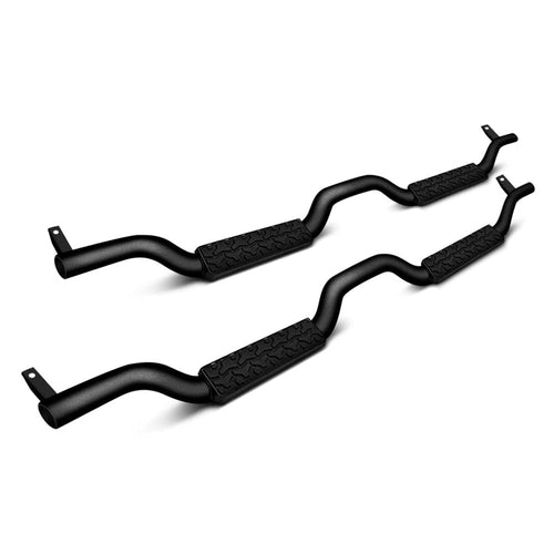 Slimline RAMPAGE PRODUCTS 2" Drop Side Bars for Jeep Wrangler JK | Pair, Steel, Textured Black | 26628 | Fits 2007-2018 Jeep Wrangler JKU 4-Door