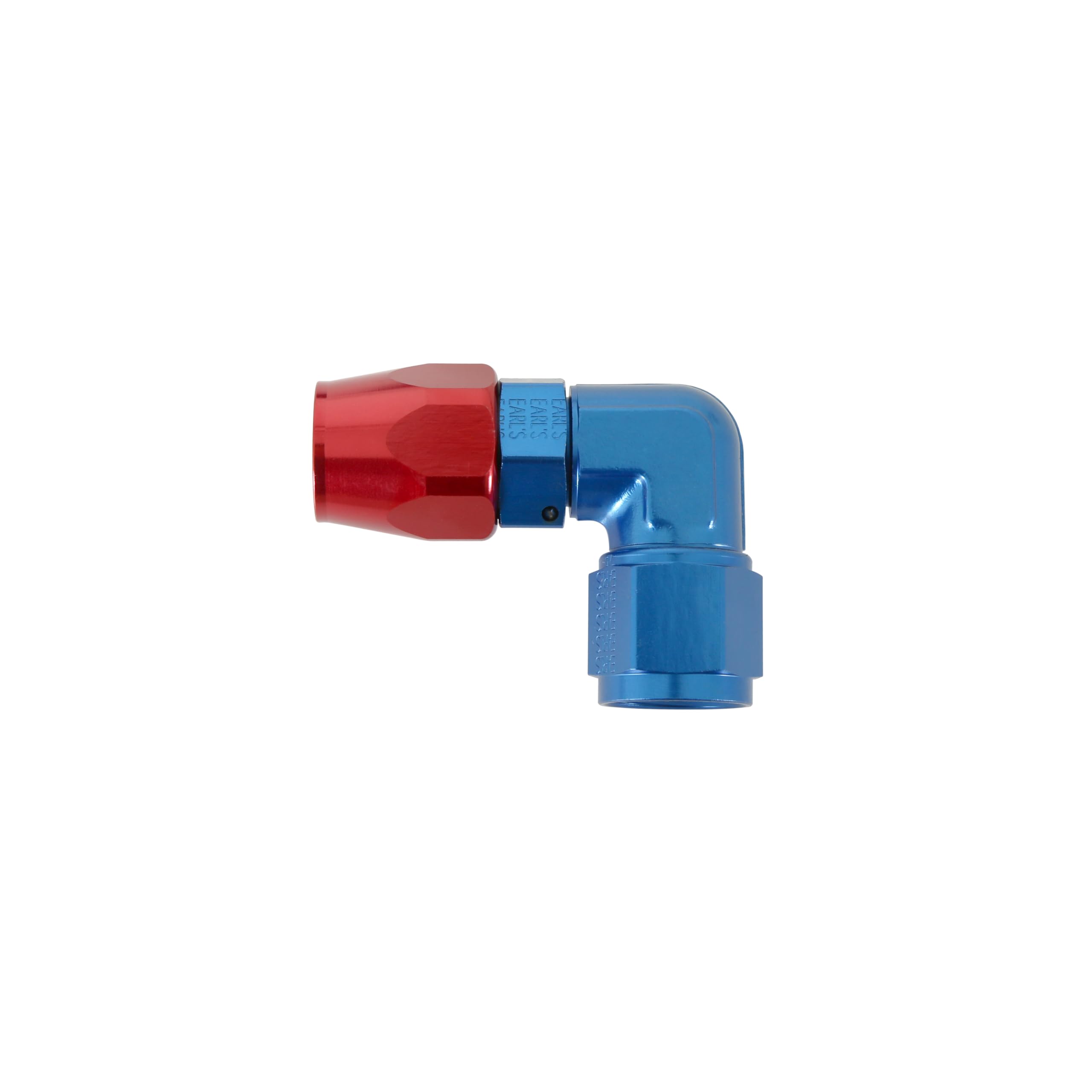 Earl's 90 Degree Swivel-Seal® Hose End -10 AN - Clamshell Package - Red/Blue