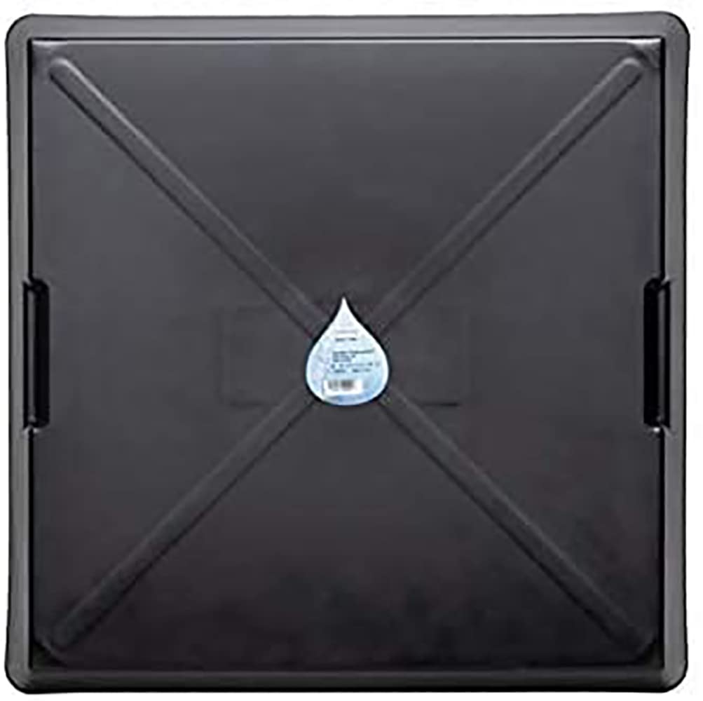 Funnel King WirthCo 40092 Drip Tray - Black Plastic 22 x 22 x 1.5 Inches - Perfect for Catching Spills or Leaks from Mini Fridges, Air Conditioners, Automotive, and Machinery - Made in USA