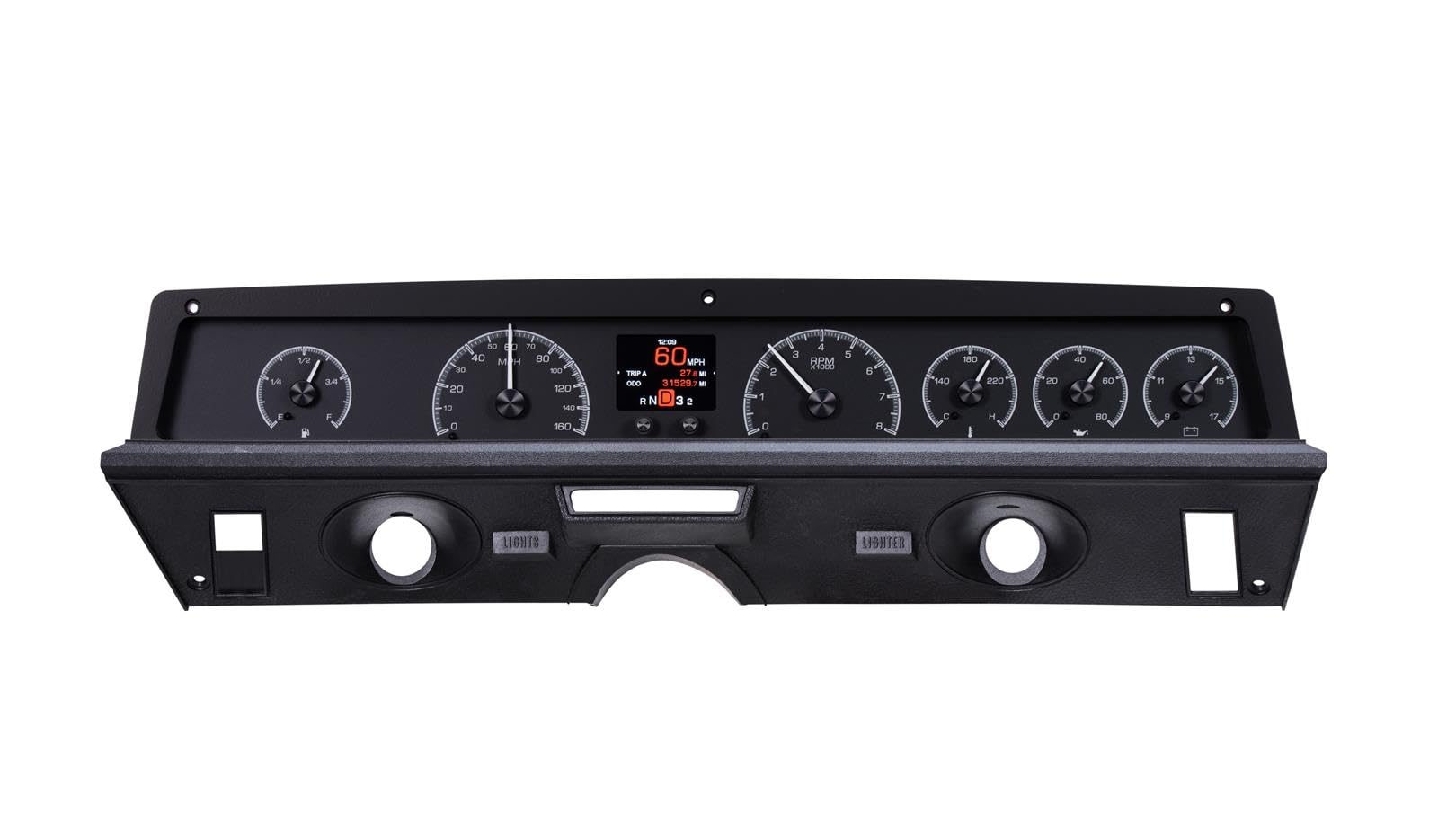 Dakota Digital 71-76 Chevy Impala Caprice Analog Customizable Gauges Kit Black Alloy Style HDX-71C-CAP-K