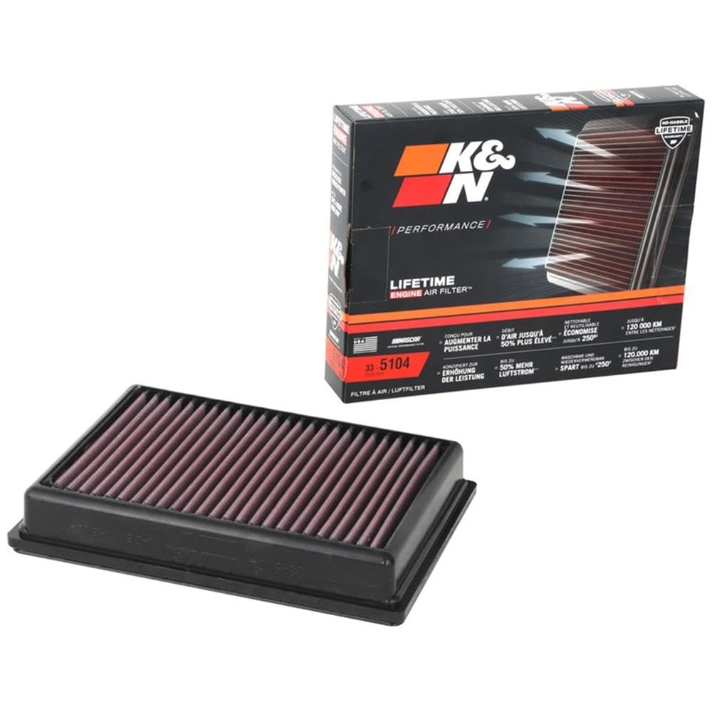 K&N Airaid Engine Air Filter: Reusable, Clean Every 75,000 Miles, Washable, Premium, Replacement Car Air Filter: Compatible with 2019-2021 FORD (Transit Connect), 33-5104