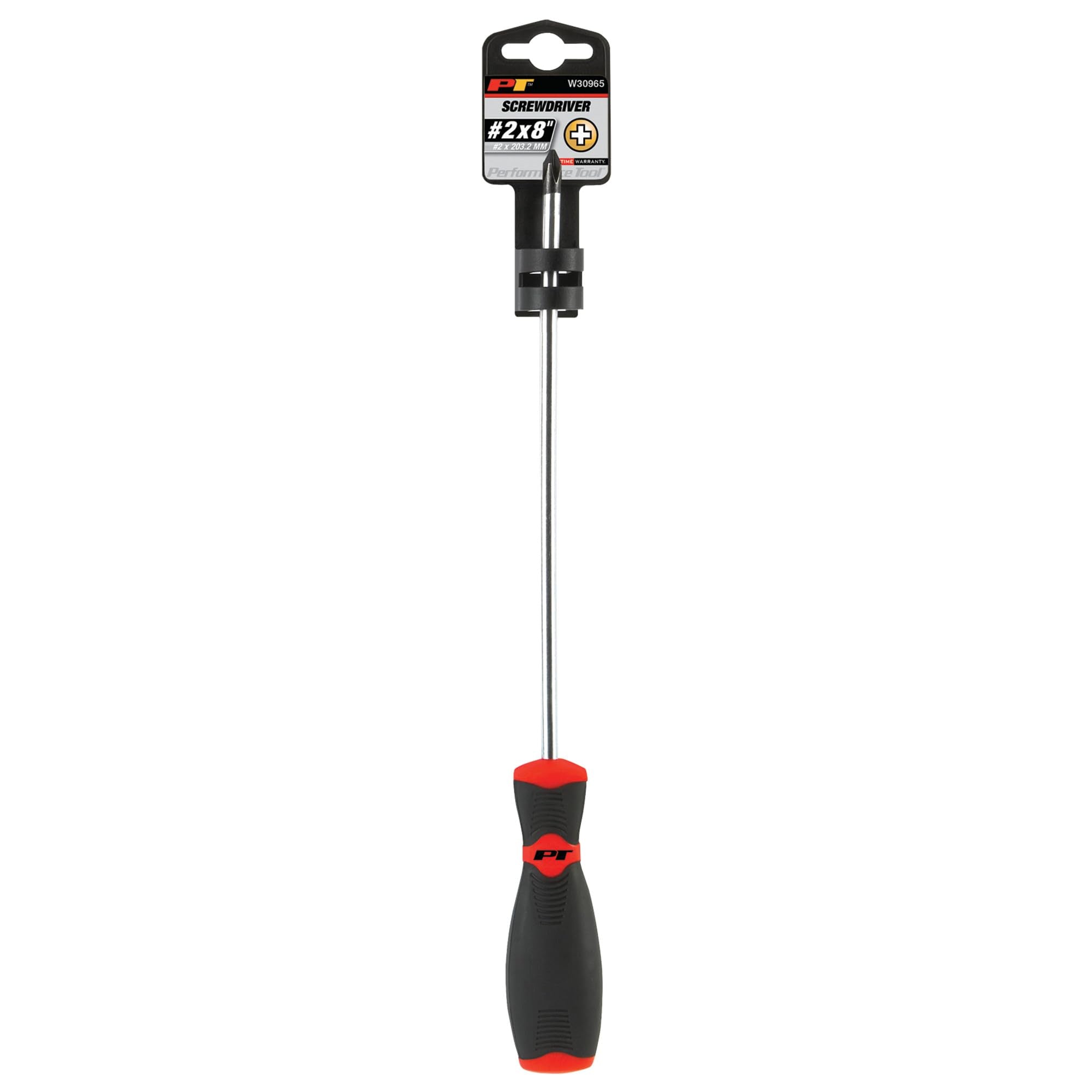 W30965 Performance Tool Phillips #2x8-Inch Screwdriver with Clear Handle