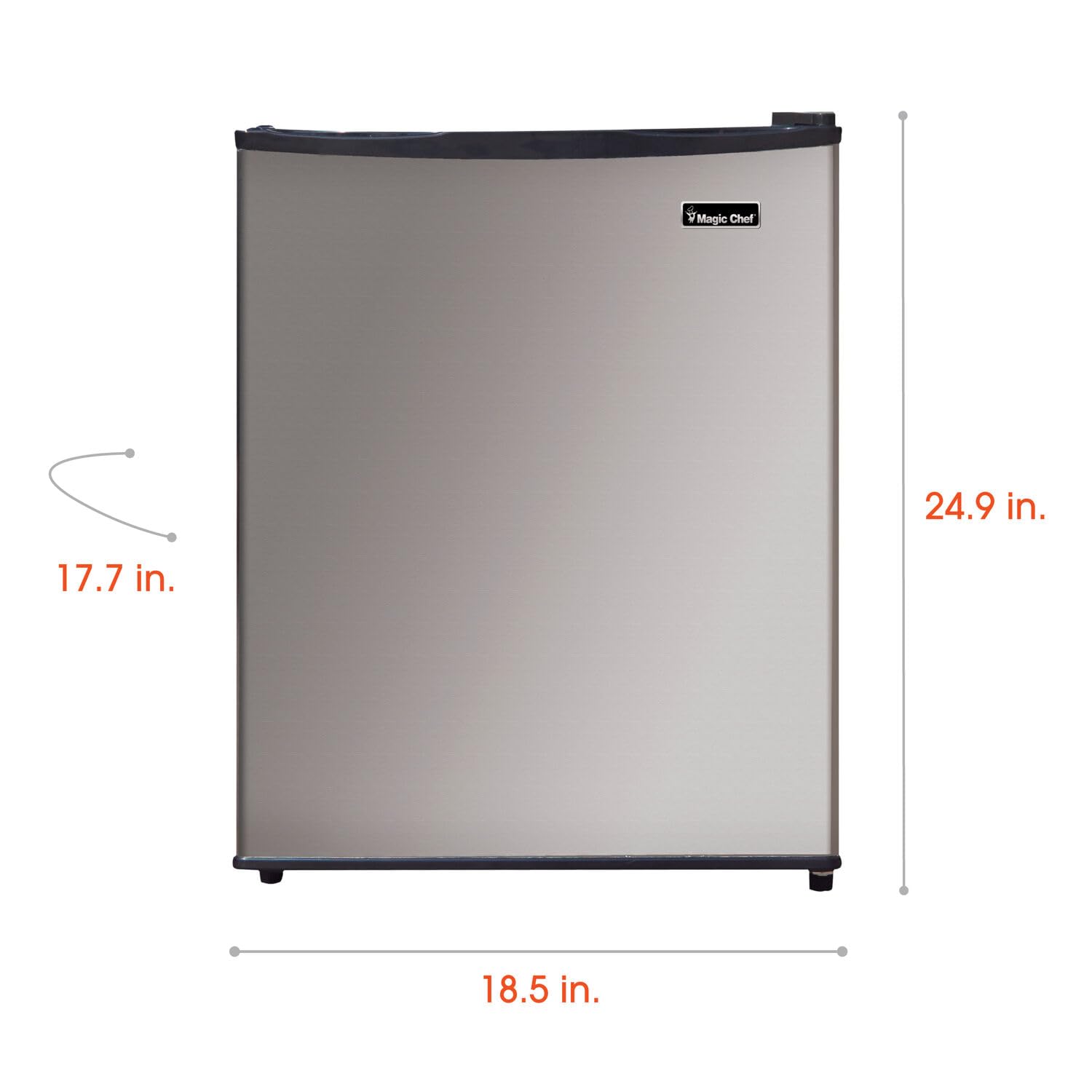 2.4 cu. ft. Magic Chef Mini Fridge in Stainless Steel Freezerless