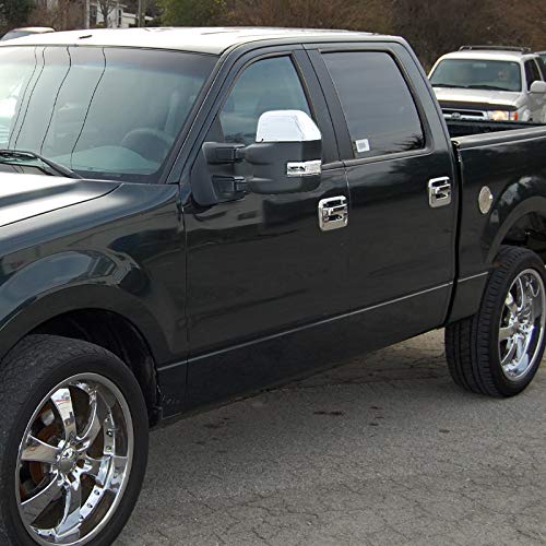 Chrome Power Adjustable 2004-2006 Ford F-150 Heated, & Manual Extendable Towing Mirrors w/ Clear Lens LED Turn Signal Lights