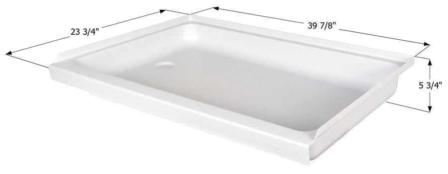 Shower Pan Assembly ICON 15244 SP2440LH-PW, Left Hand Drain