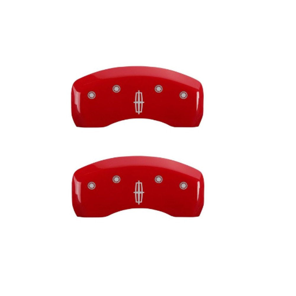 MGP Caliper Covers Red Powder Coat Finish 36023SLC1RD Silver Characters Disc Brake Caliper Cover (Set of 4)