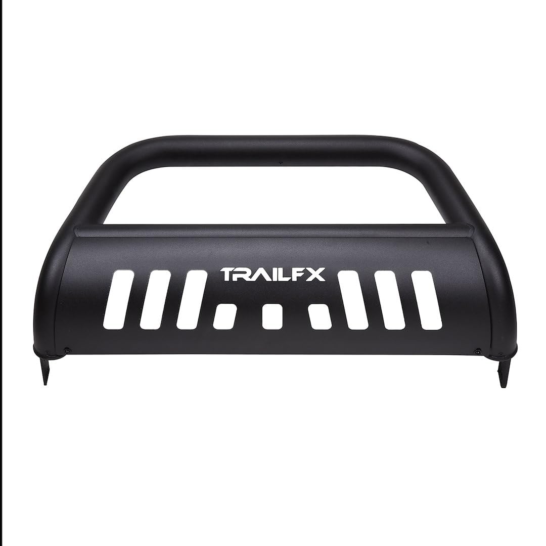 Bull Bar TrailFX B0044T with Skid Plate for Toyota Tundra 2022-2025 Black Matte Titanium Powder Coated Steel 3 Inch Diameter Frame Mount Holes for Optional Lighting