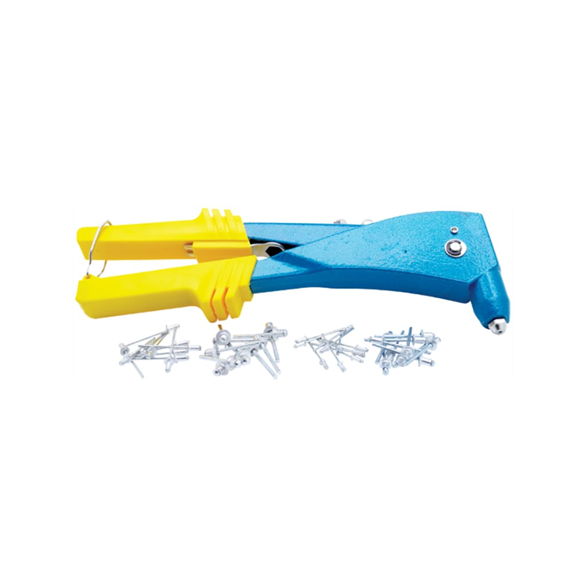49-Piece Rivet Gun Set Performance Tool 1944 with Assorted Sizes of Rivets - Heavy Duty Steel Body, Plastic Grips - Ideal for Various Applications and Projects