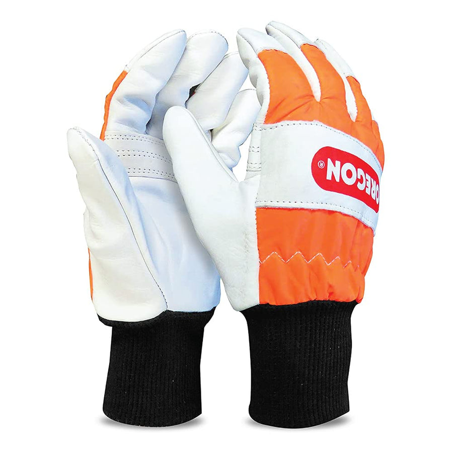 Oregon Left-Hand Chainsaw Protection Leather Gloves – Large (Size 10) (91305L)