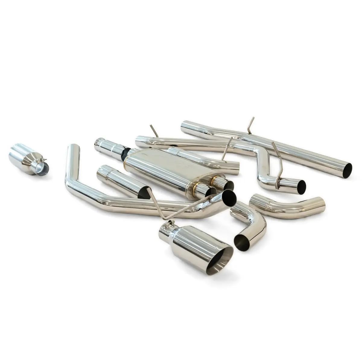 GM 1500 2014-2019 Cat-Back Exhaust Systems Dual Exit Raw Tubes Polished Tips