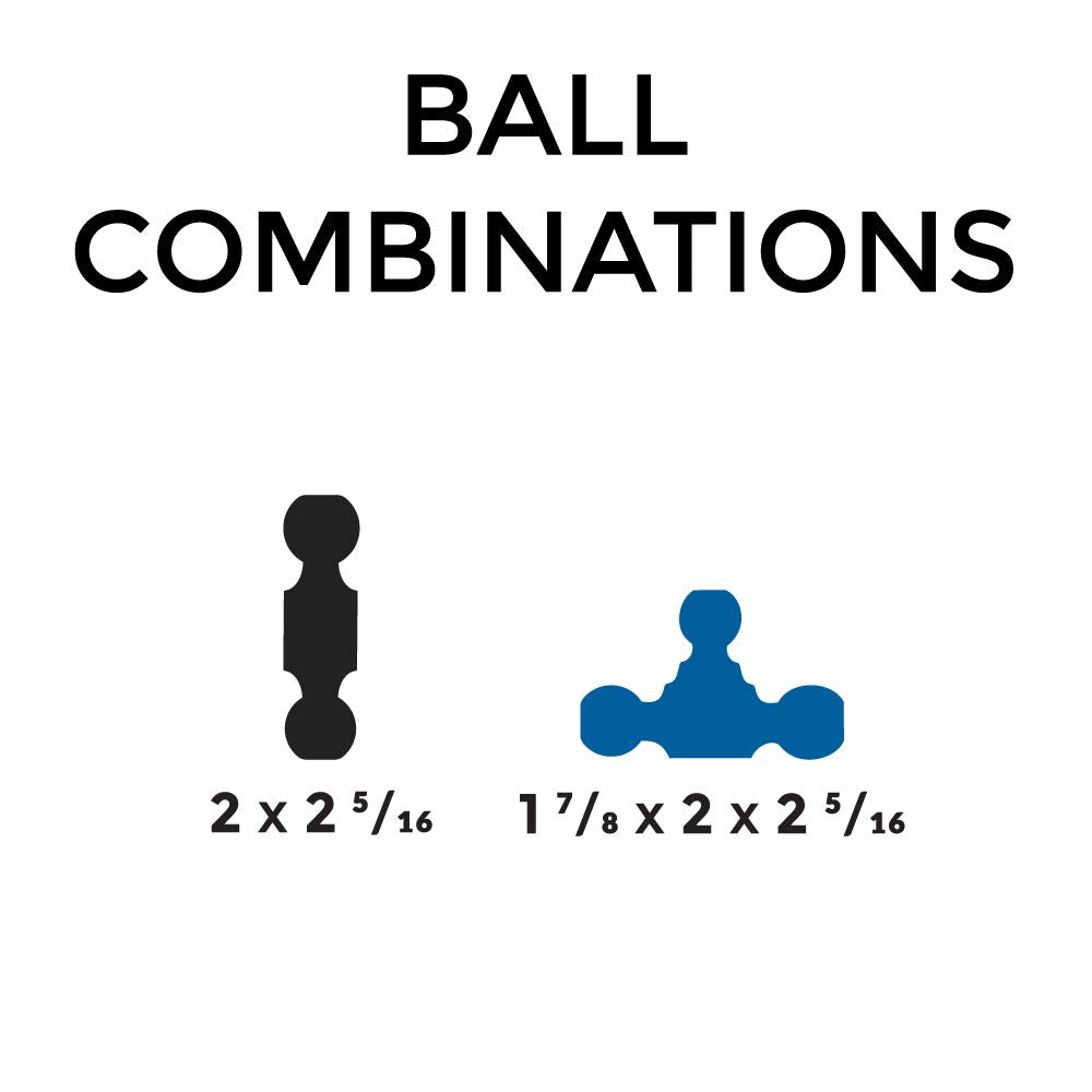 MultiPro B&W Trailer Hitches Tow & Stow Adjustable Trailer Hitch Ball Mount Compatible with MultiPro Tailgate - Fits 2" Receiver, Tri-Ball (1-7/8" x 2" x 2-5/16"), 2.5" Drop, 10,000 GTW - TS10064BMP