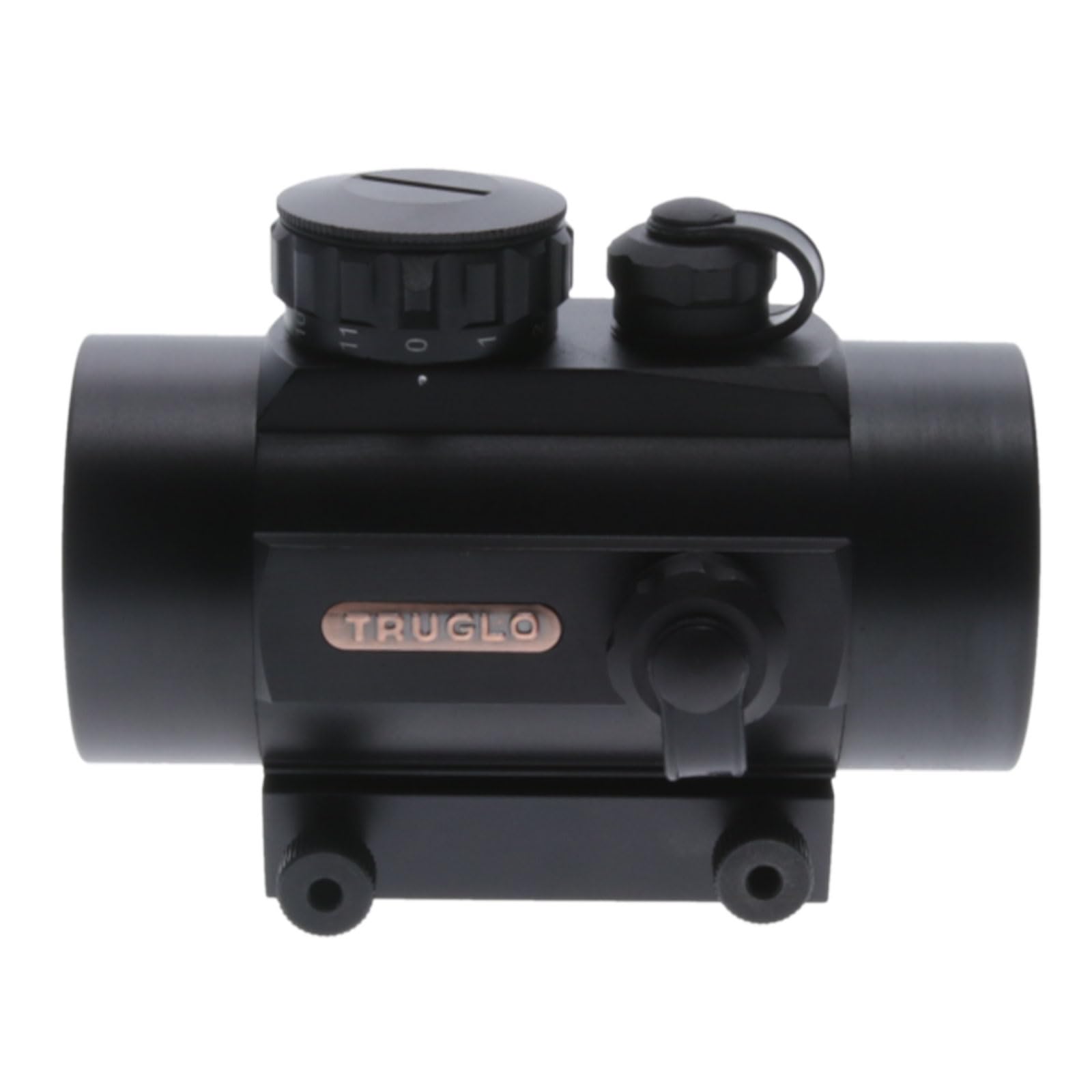 1x40mm TRUGLO Traditional 5-MOA Hunting Durable Lightweight Waterproof Fogproof Shock Resistant Adjustable Aluminum Red-Dot Sight Flip-Up Lens Caps Included