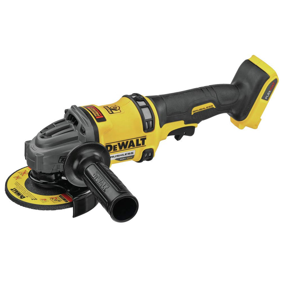 Angle Grinder DEWALT FLEXVOLT 60V MAX* with Kickback Brake, 4-1/2-Inch to 6-Inch, Tool Only (DCG418B)