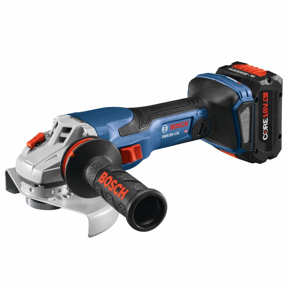 Bosch PROFACTOR™ GWS18V-13CB14 18V Connected-Ready 5 – 6 In. Angle Grinder Kit with (1) CORE18V® 8 Ah High Power Battery