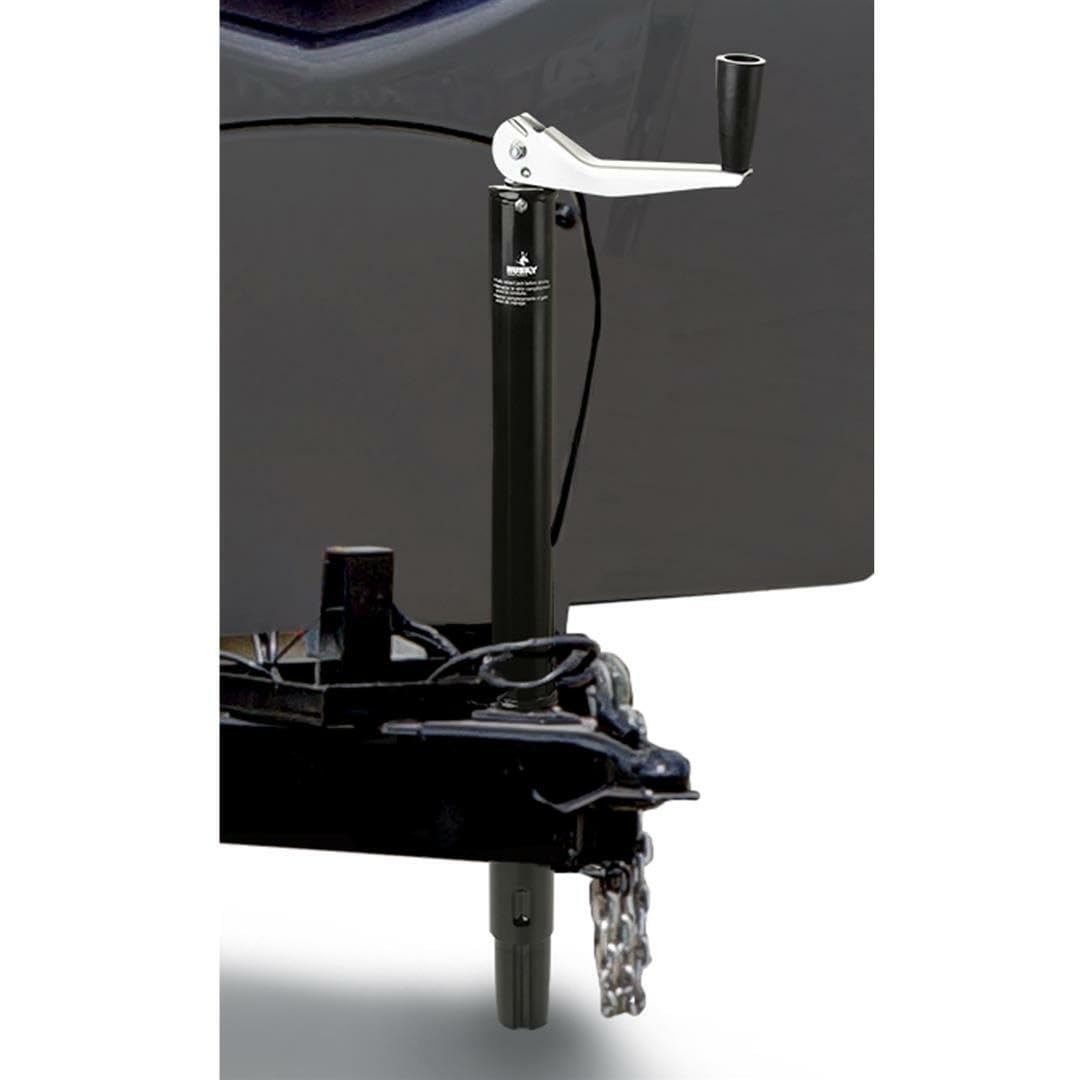 Husky Trailer Tongue Jack 30774, Manual A-Frame Top Wind, 1000 Pound Capacity, 14-7/8 Inch Travel, 22-1/4 Inch Height, 8-1/2 Inch Clearance, Bolt-On or Weld-On, Powder Coated, Black, Steel