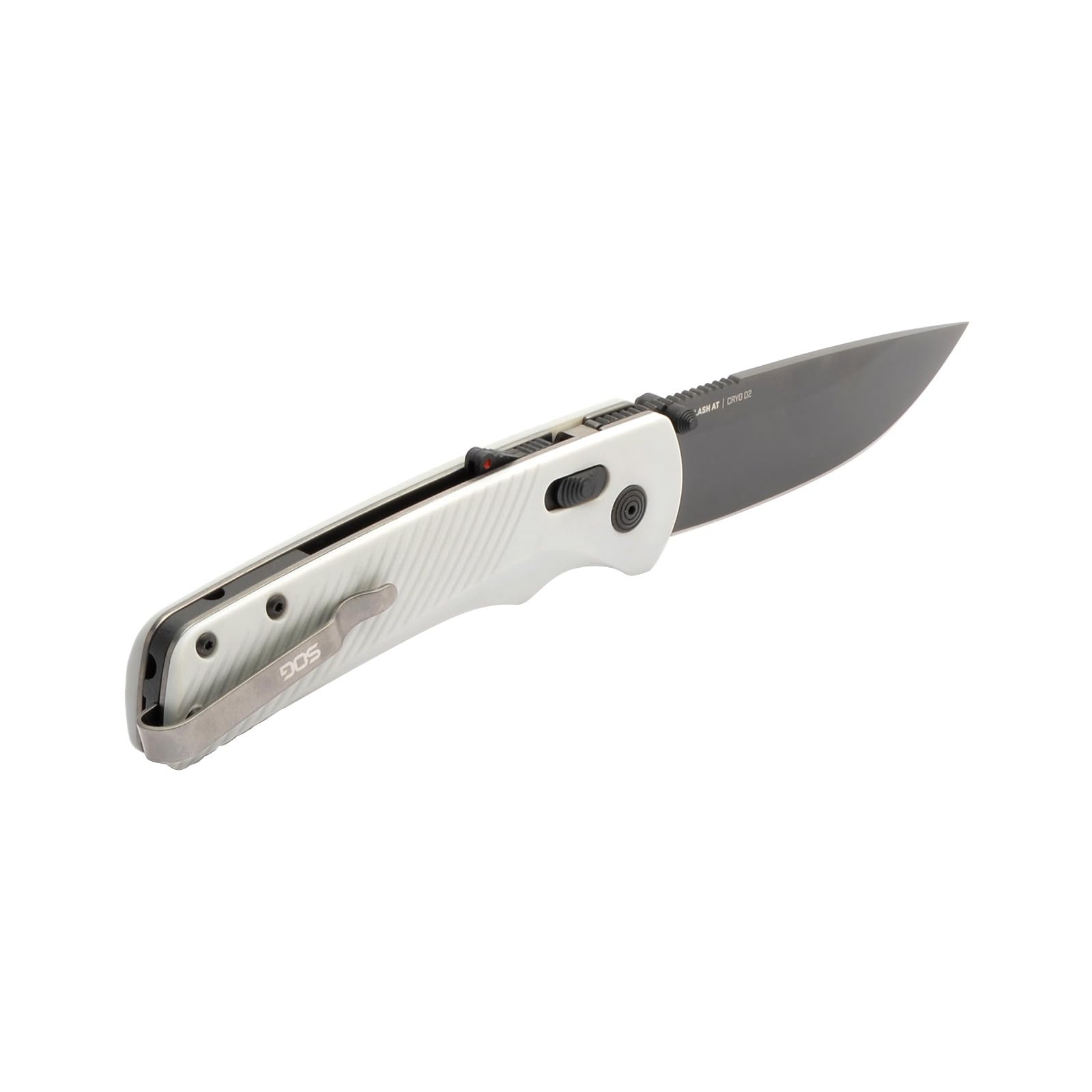 SOG Flash AT Ambidextrous Daily Carry Pocket Compact Folding Knife | Ergonomic Handle for Enhanced Grip | D2 Steel Blade, Concrete/Cool Gray