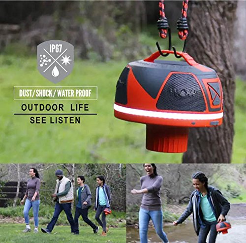Wow World of Watersports 17-9000 Wow Sound, Bluetooth Floating Speaker, Waterproof, 50 Hour Battery, 360 Degree Sound, LED Light, Fits in A Cup Holder (Orange), 9 x 8.5"