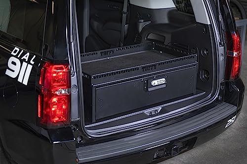 Security Drawer Tuffy with Shelf – Universal Fit for Mid-Sized SUVs | Heavy-Duty Locking Cargo Storage Box | Black Steel, 85 lb Capacity