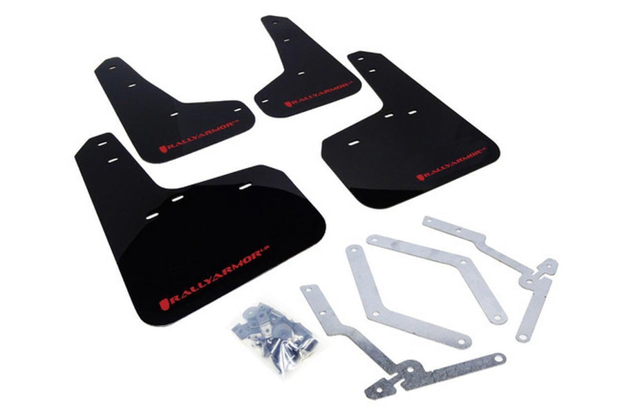 Rally Armor Mud Flap Black, Red MF27-UR-BLK/RD with Logo (13-18 Ford FocusST)