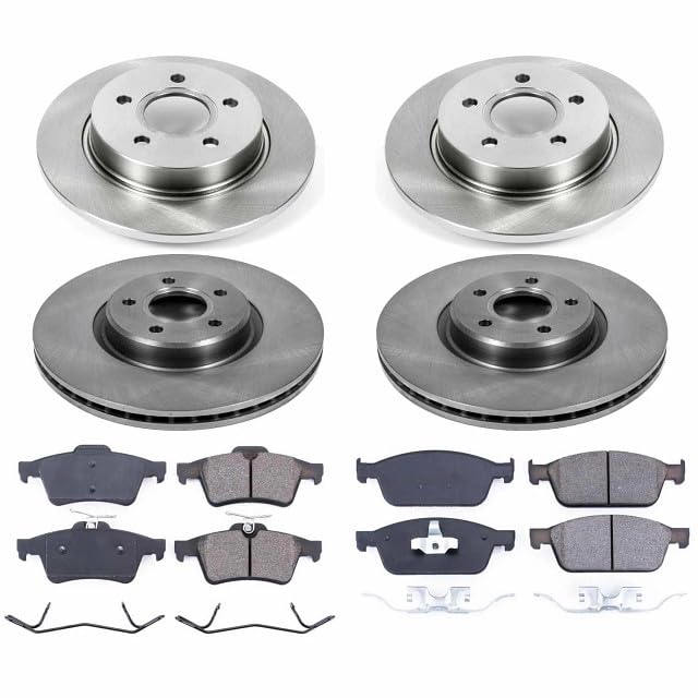 POWERSTOP Autospecialty KOE6350 Front and Rear Replacement Brake Kit - OE Brake Rotors & Ceramic Brake Pads For Ford Focus 2013-2014 [Vehicle Specific]