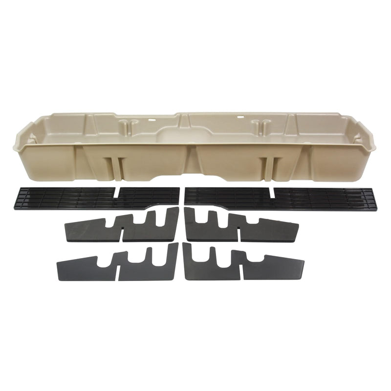 Under Seat Storage DuHa 10044 fits 2007-2013 Silverado/Sierra Crew Cab & 2007-2014 Heavy Duty Crew Cab | Tan Heavy-Duty Back Seat Organizer | Durable Construction | Includes Dividers