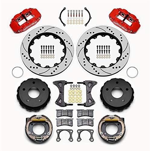 WILWOOD 140-13332-DR DISC/DRUM KIT,REAR,SMALL FORD2.36 OFF,FNSL4R,5x5.50 BC,14.00 ROTOR,DRILLED,RED