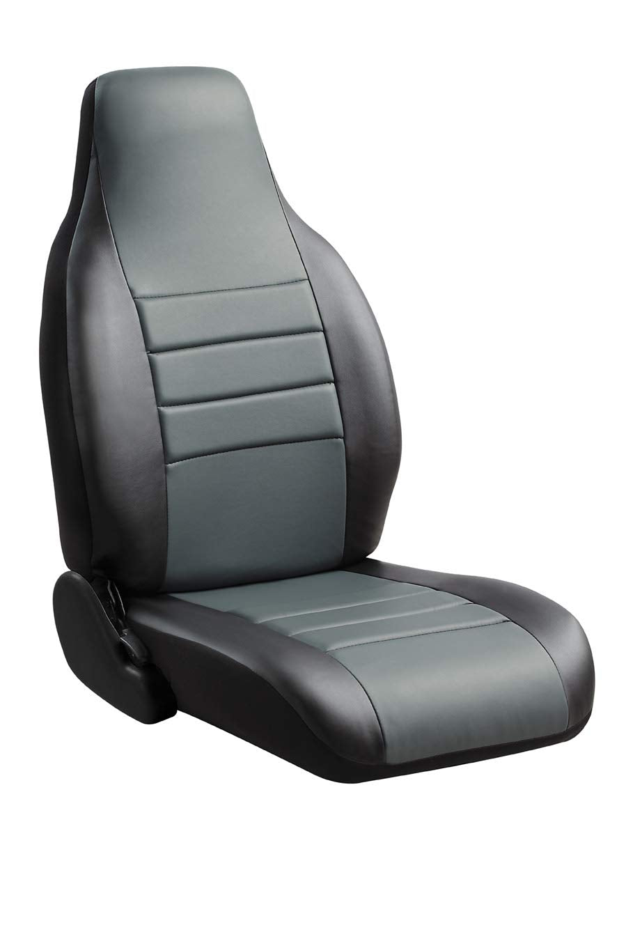 Fia Custom Fit SL68-30 GRAY Front Seat Cover Split Seat 40/20/40 - Leatherette (Black w/Gray Center Panel)