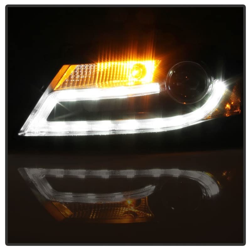 Audi A4 LED Halo Projector Headlight Spyder Auto PRO-YD-AA408-HID-DRL-BK