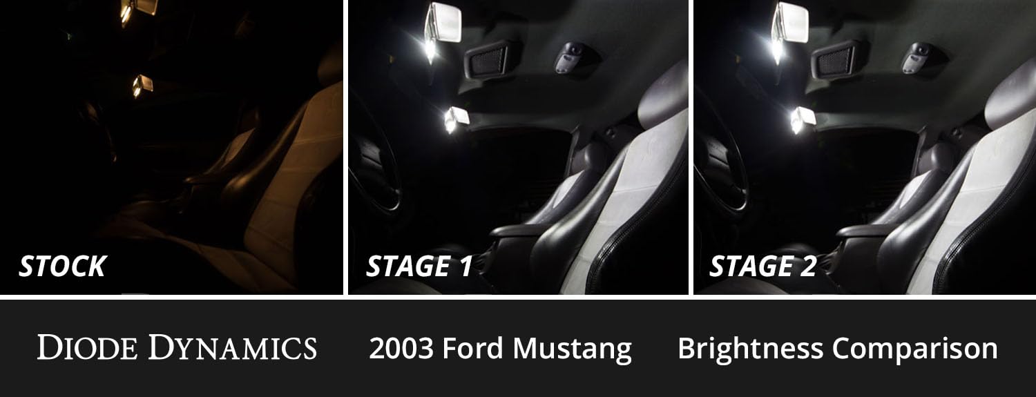 Diode Dynamics interior bulb pack LED compatible with Ford Mustang 1994-2004, Stage 2