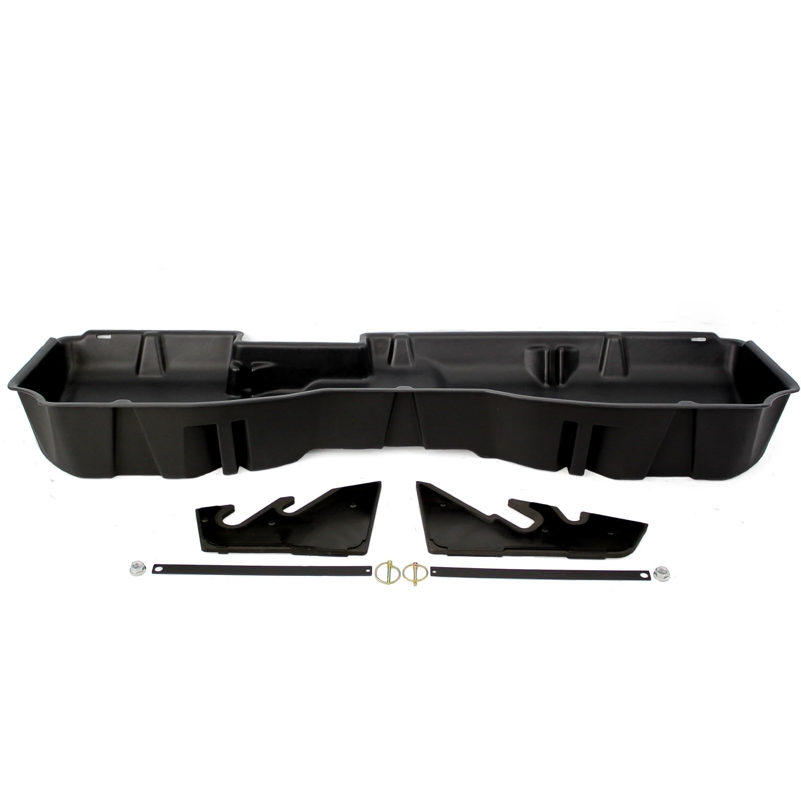 Under Seat Storage DuHa 10300 fits 2014-2018 Silverado/ Sierra Light Duty Crew Cab & 2015-2019 Heavy Duty Crew Cab | Black Heavy-Duty Back Seat Organizer | Includes Dividers