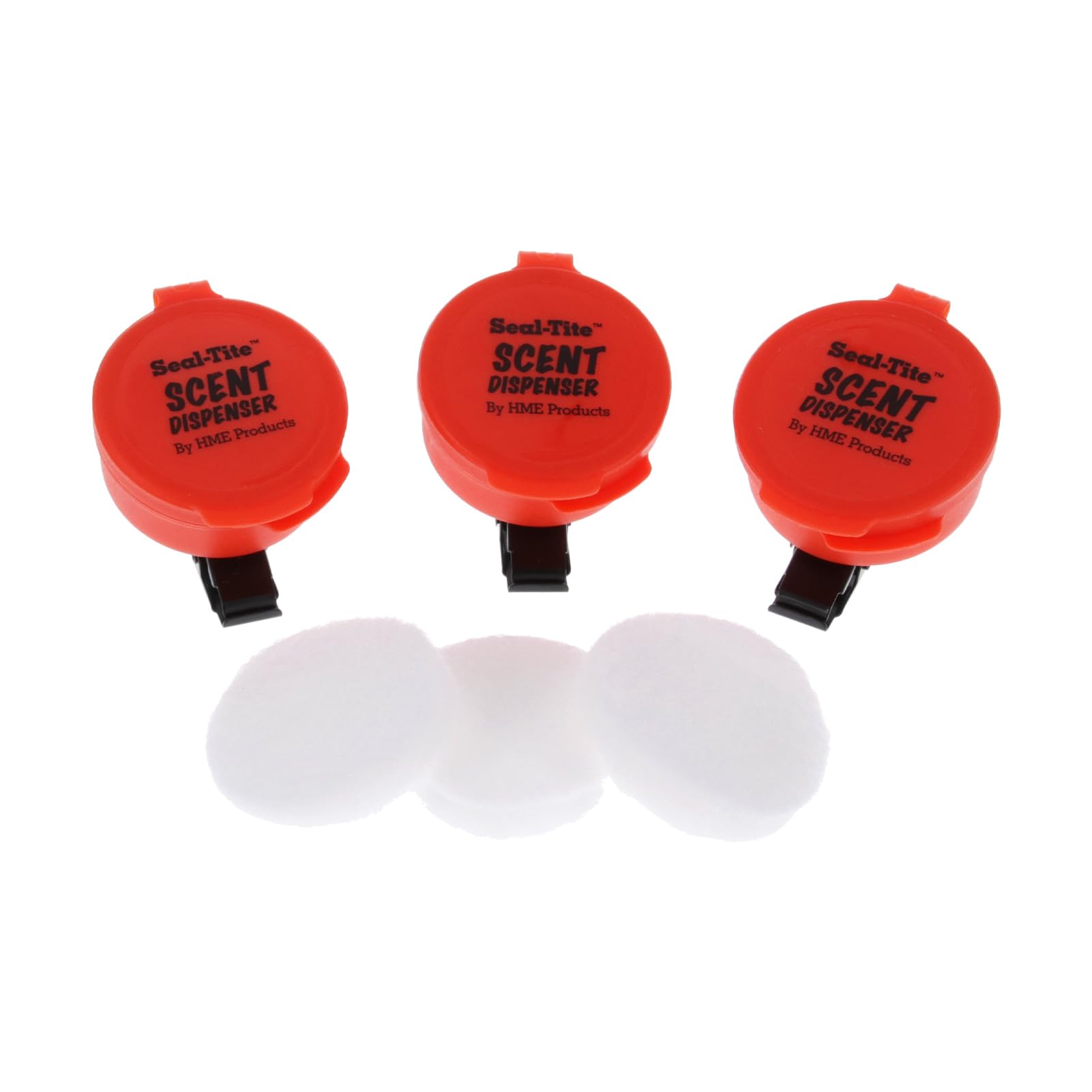 Seal-Tite HME Scent Dispenser (Pack of 3) | Durable Compact Easy-to-Use Airtight Resealable Containers with Clips, Replaceable Felts & Reflective Strips