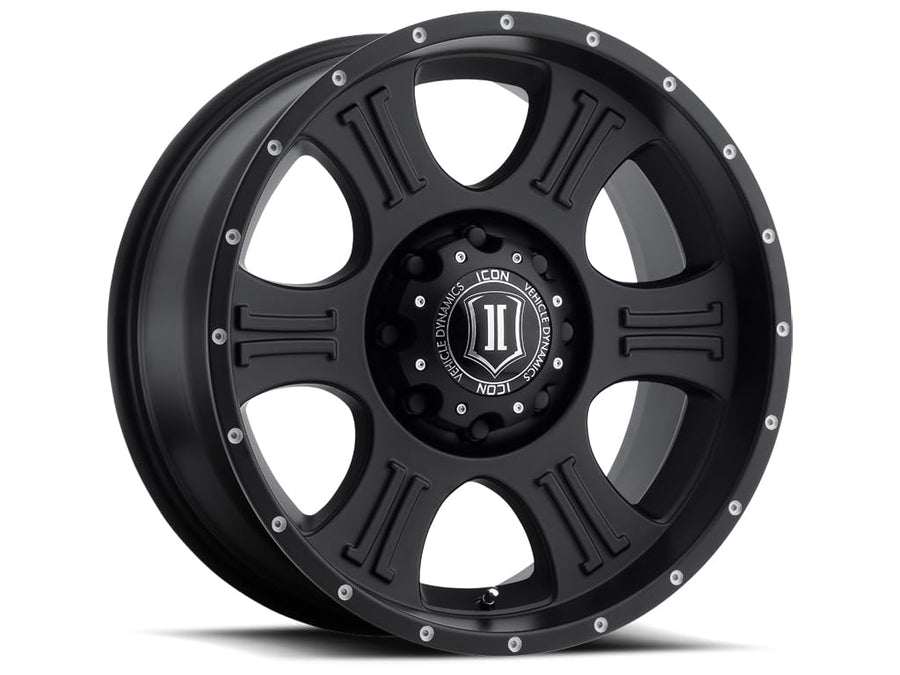 ICON Alloys Shield, 20 x 9/5 x 150, Satin Black, 16mm Offset, 5.625" BS, 1020905556SB