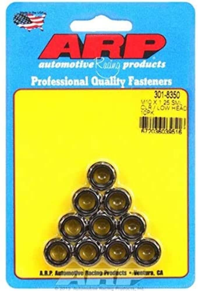 ARP M10x1.25 12PT Nut Kit Sml Clr/Low Head 8740 Chrome Moly Black - 10 PK