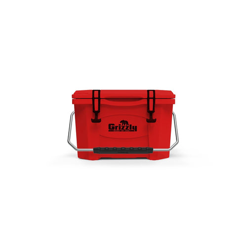 20 Cooler Grizzly | 20 qt Ice Chest Durable Rotomolded Insulated | Made in USA | Warranty for Life | For Beach Boat Camping Fishing Hunting | G20 | Red