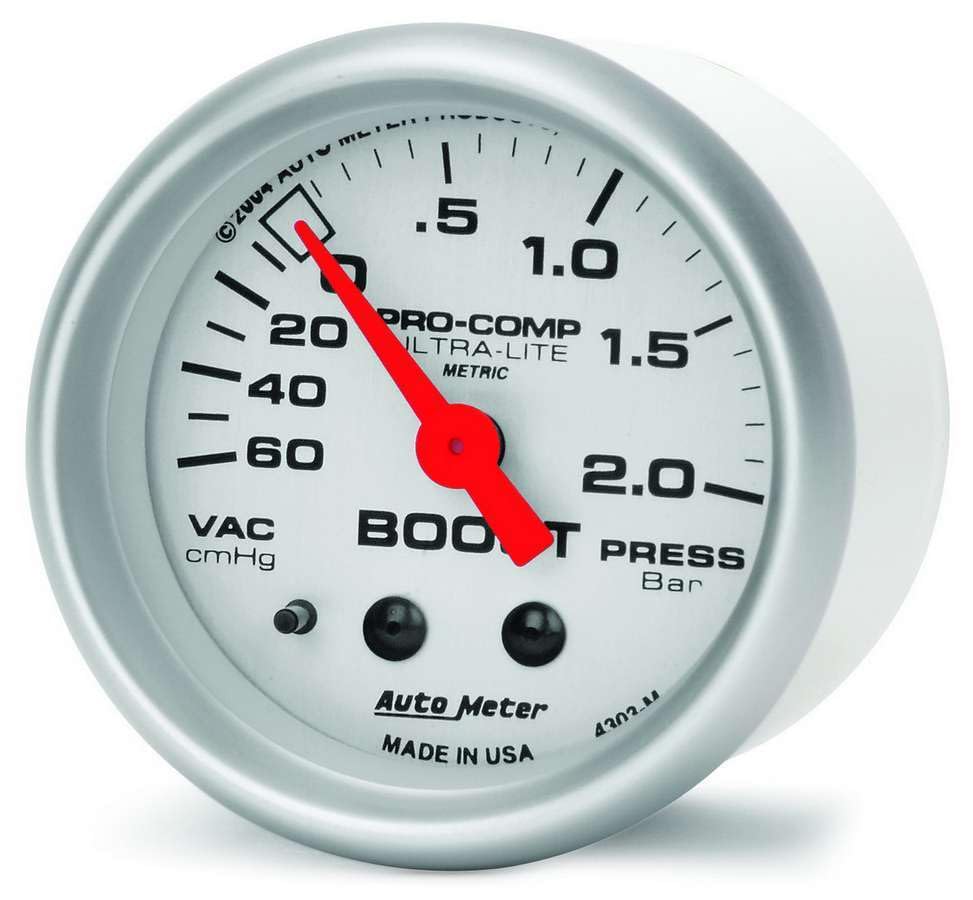 Auto Meter Ultra-Lite 4303 Mechanical Boost/Vacuum Gauge, 2.3125 in.