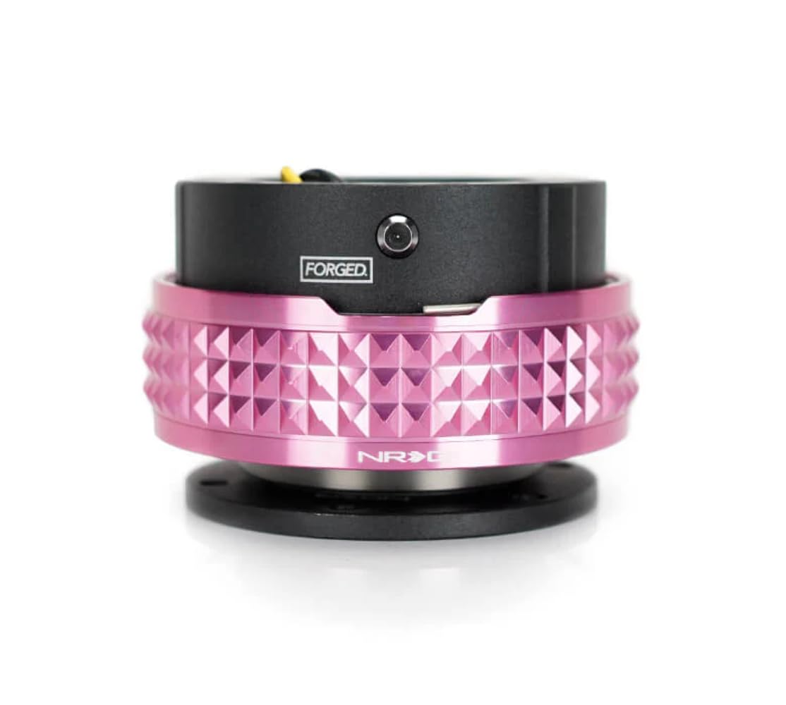 NRG Innovations Gen 2.1 NRG-SRK-210BK-PK Race Steering Wheel Quick Release Kit Adapter Black Body/Pink Pyramid Ring