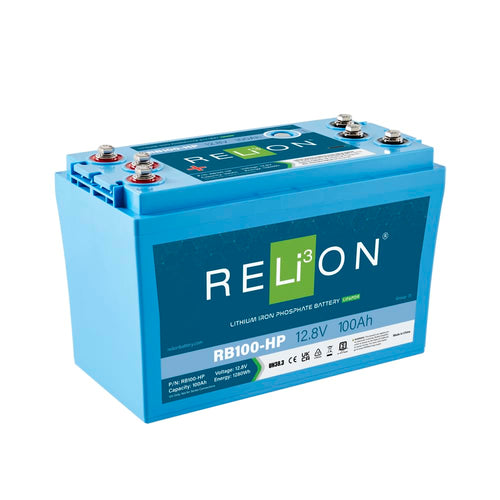 12V RELiON RB100-HP | 100 Ah LiFePO4 Lithium-Ion Dual Purpose Battery | Cranking + House Power | Group 31 | Waterproof (IP67 Rating) | 10 Year Warranty | Perfect for Fresh & Salt Water Boats, RV etc.