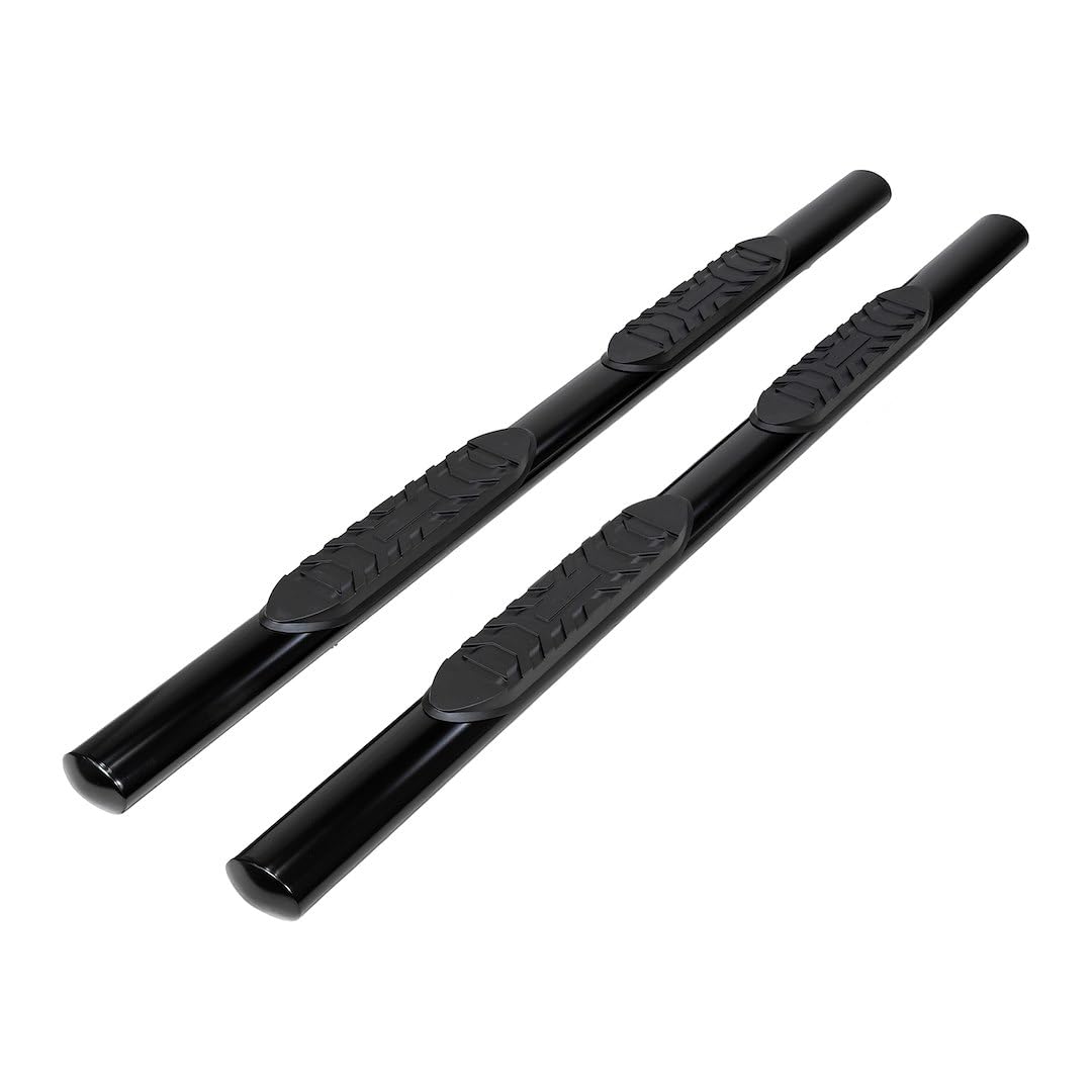 TrailFX Side Steps Nerf Bar Fits Chevrolet Silverado 1500 Standard Cab 2007–2018 Black Powder Coated 4-Inch Oval Straight Steel Set of Two Running Boards Rocker Panel Mount TrailFX A1529B